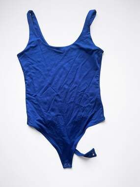 Abercrombie & Fitch Soft A&F Collection Blue Scoop Neck Bodysuit XS